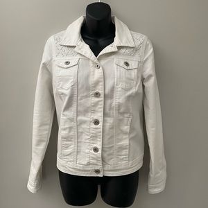 Baccini white jean jacket